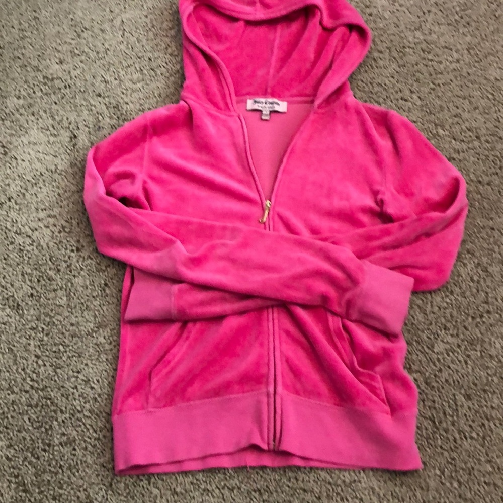 Zip up velour hoodie
